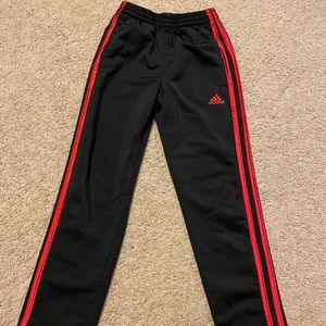 Adidas, Boys 7, Black and Red Track Pants